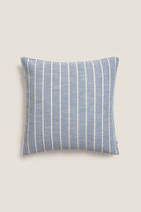 Textura Capa de almofada listrada com fio riscas azul