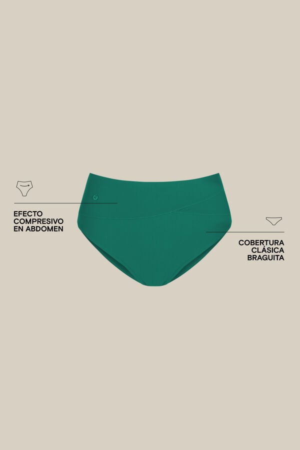 Women'secret Braga bikini alta moldeador verde verde