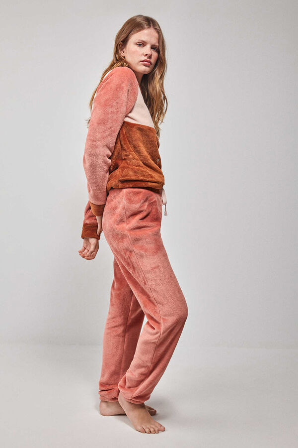 Gisela Pijama polar longo rosa