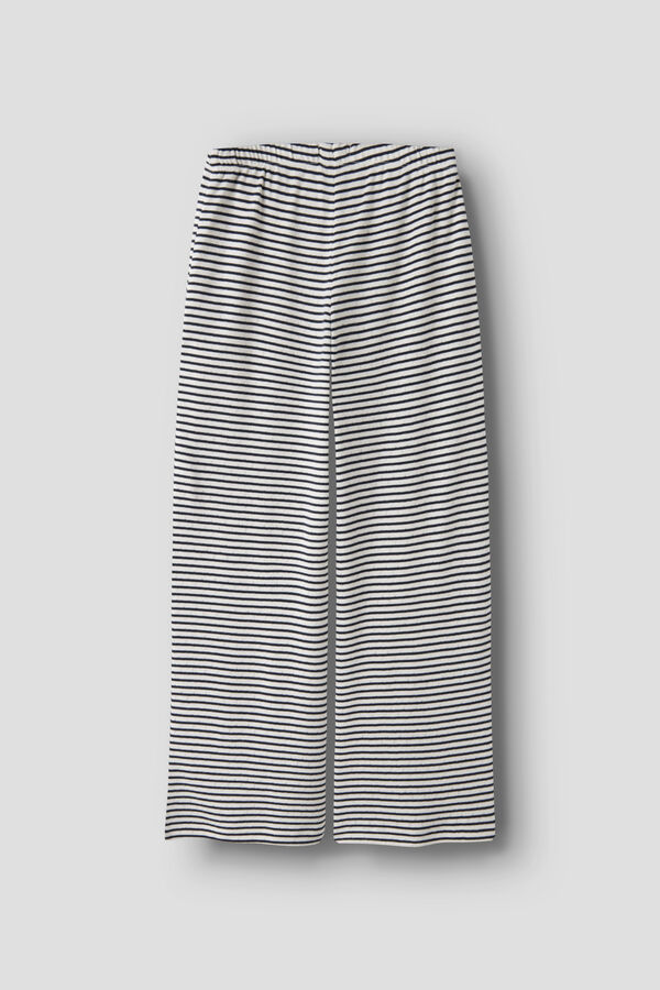 Lmtd Pantal&oacute;n de punto rayas y cintura el&aacute;stica azul