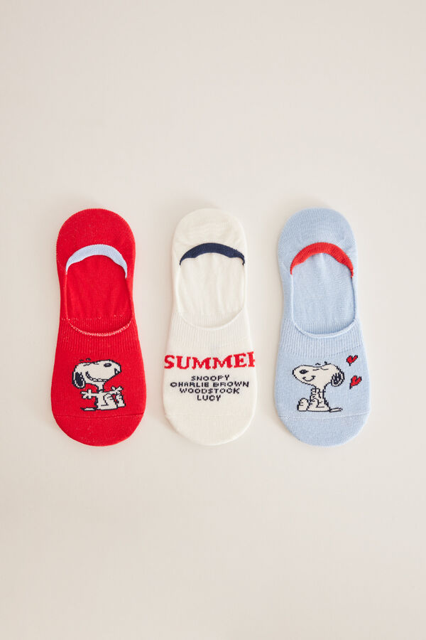 Women'secret Pack 3 calcetines invisibles Snoopy estampado