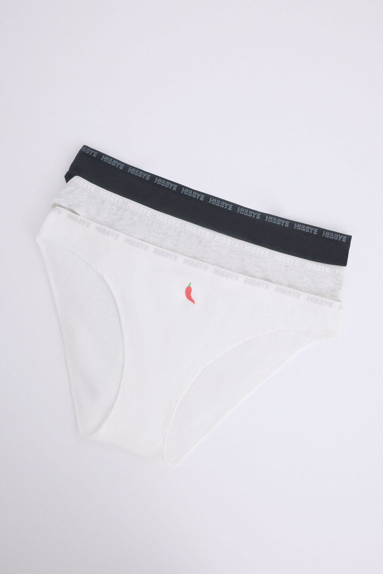 HI&BYE Pacote de 3 cuecas cl&aacute;ssicas preta, branca, cinza