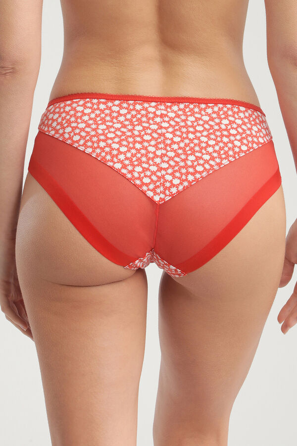 DIM Braga cl&aacute;sica de suave microfibra y detalles en malla estampado