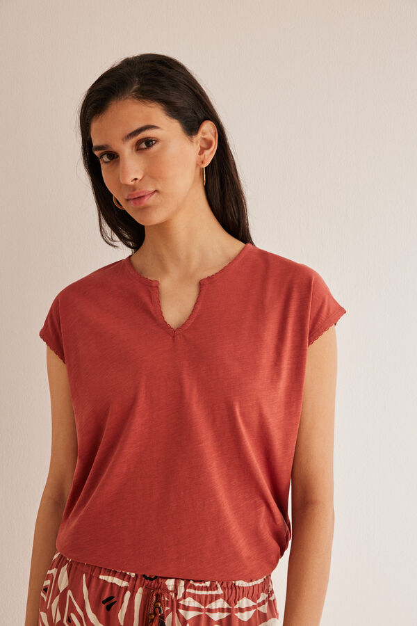 Women'secret Camiseta algod&oacute;n naranja naranja