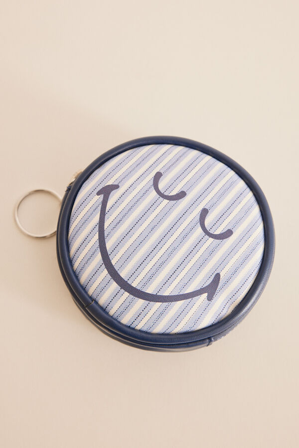 Women'secret Monedero redondo SmileyWorld &reg; rayas azul