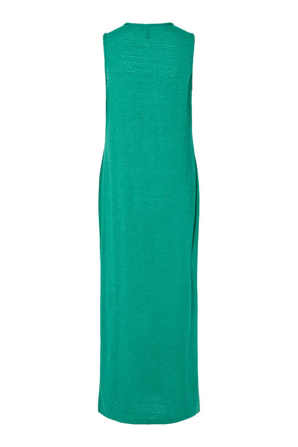 Pieces Vestido longo de lurex verde