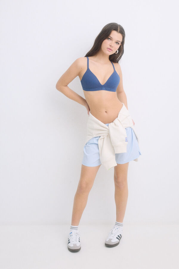 HI&BYE Suti&atilde; triangular enchimento fixo azul azul