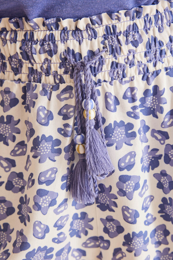 Women'secret Pantal&oacute;n corto estampado flores azul estampado