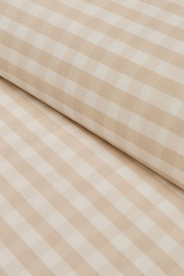 Textura Capa de edredom algodão cetim xadrez xadrez bege