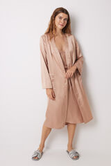 Women'secret Robe longo de cetim nude cru