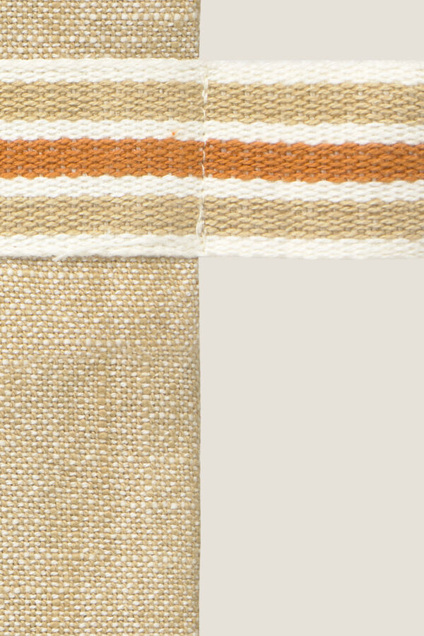 Textura Bolsa de praia com estampa marinha cru