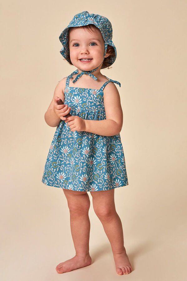 Gocco Vestido Talle Alto Con Estampado De Flores  Azul Pato azul