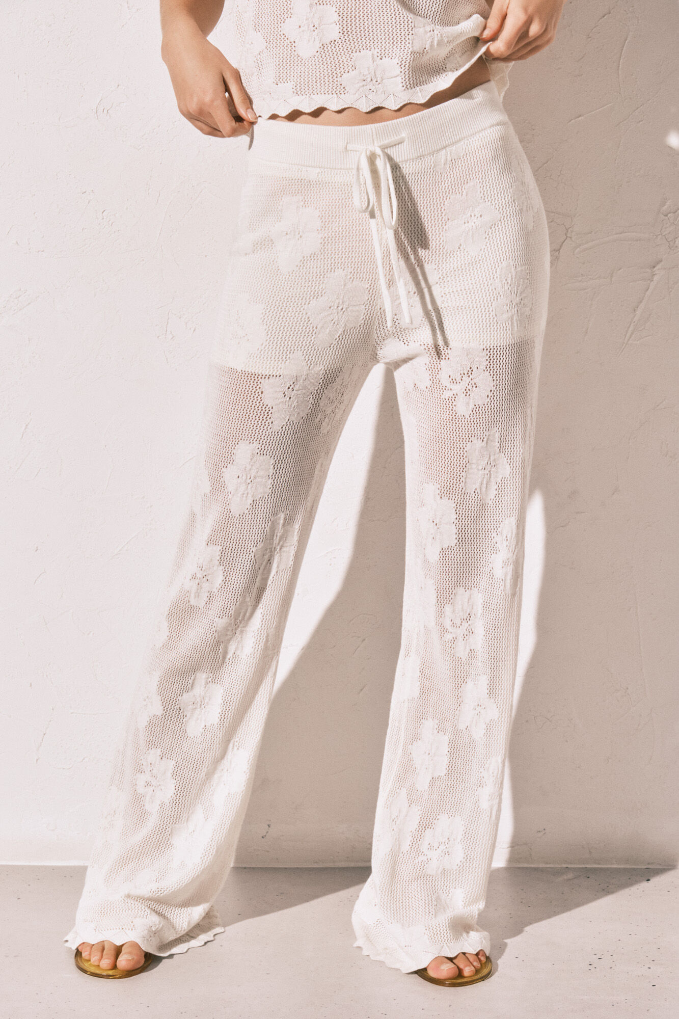 Women'secret Cal&ccedil;a comprida em crochet bege