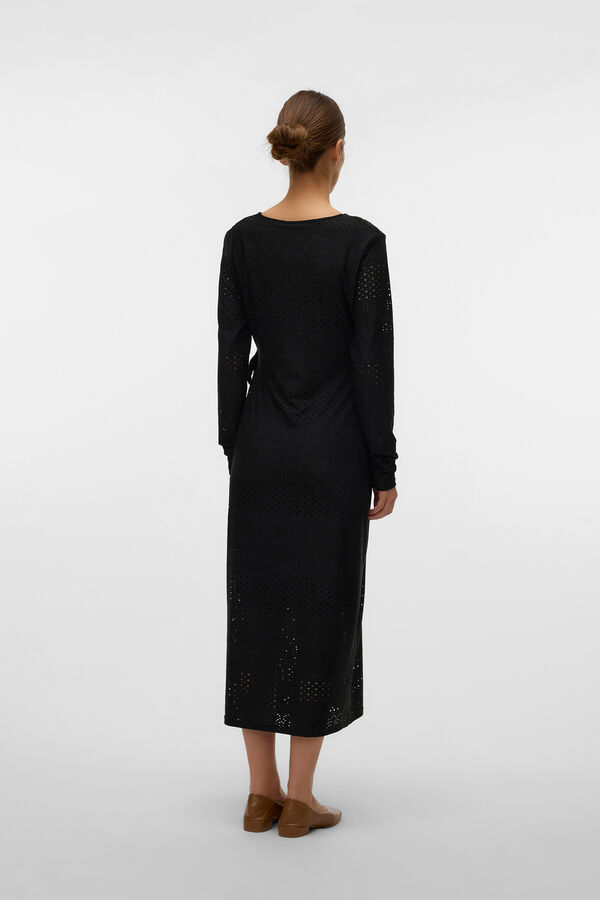 Mamalicious Vestido midi de renda para amamenta&ccedil;&atilde;o e maternity preto