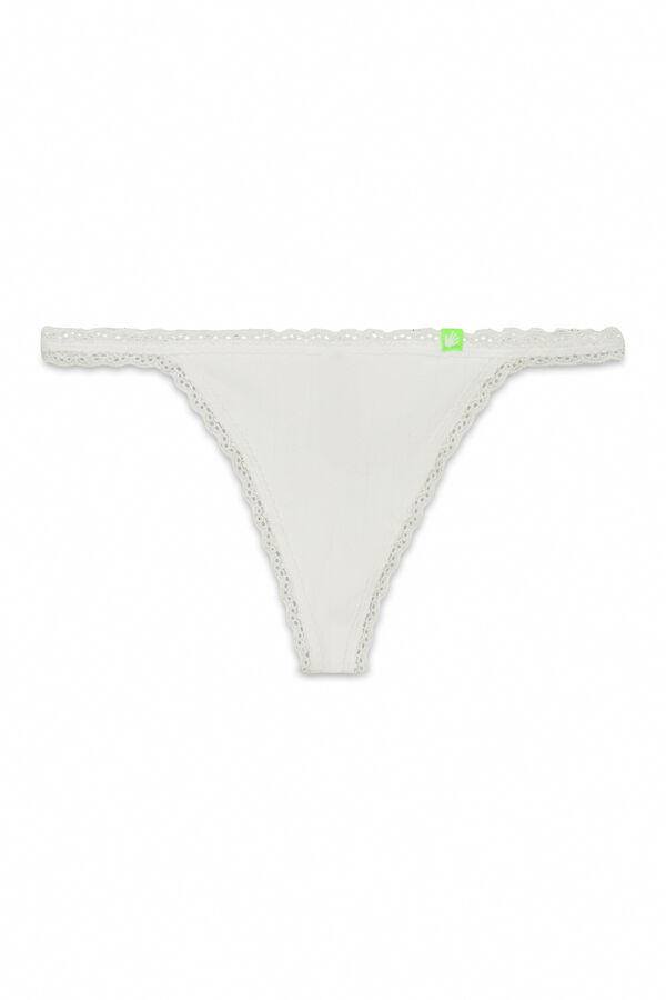 HI&BYE Tanga Seamless encaje blanca blanco