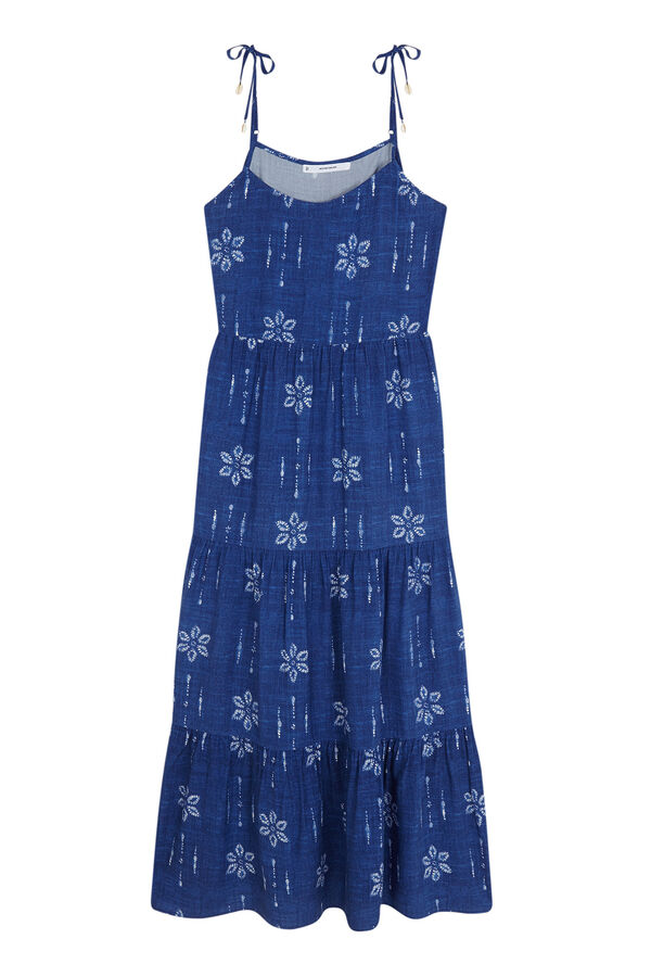 Women'secret Vestido longo floral azul azul
