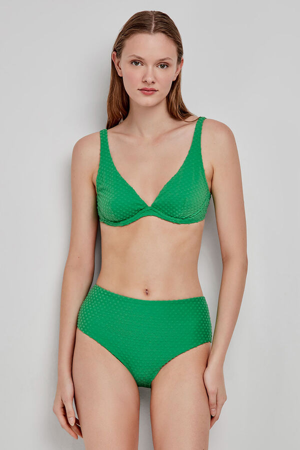 Gisela Braga bikini alta tejido estructura verde verde