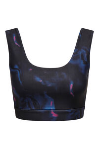 Only Play Suti&atilde; esportivo com el&aacute;stico, cor preta e design multicolor