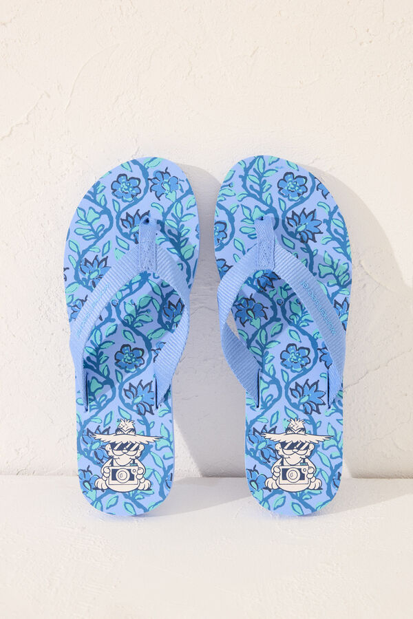 Women'secret Chinelos azuis Garfield azul