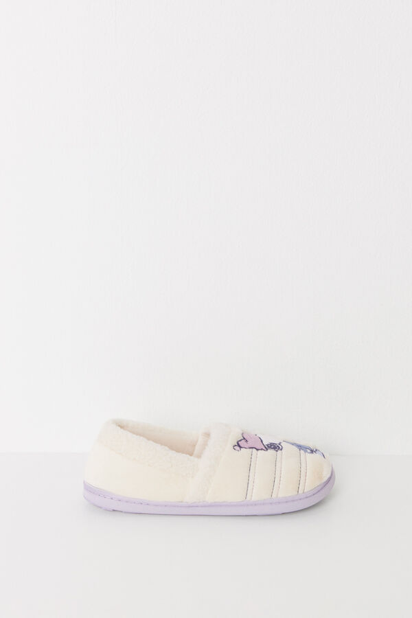 Women'secret Chinelos de pele marfim Snoopy bege