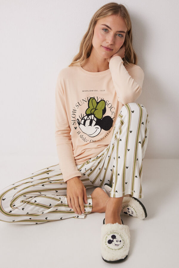 Women'secret Zapatillas casa pelo Mickey Mouse gris