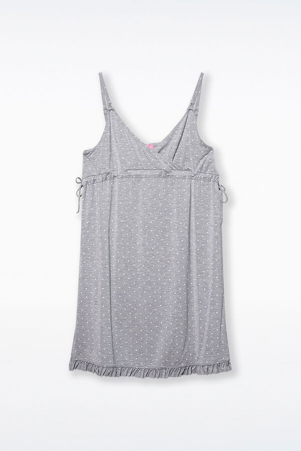 Ohma! Camisón lactancia estampado de tirantes gris