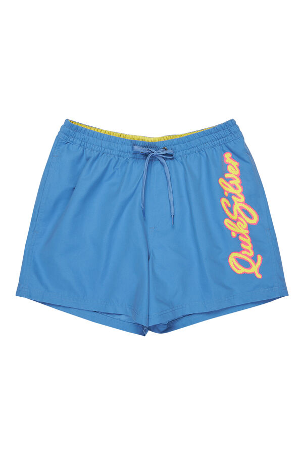 Quiksilver Ba&ntilde;ador liso logo lateral azul
