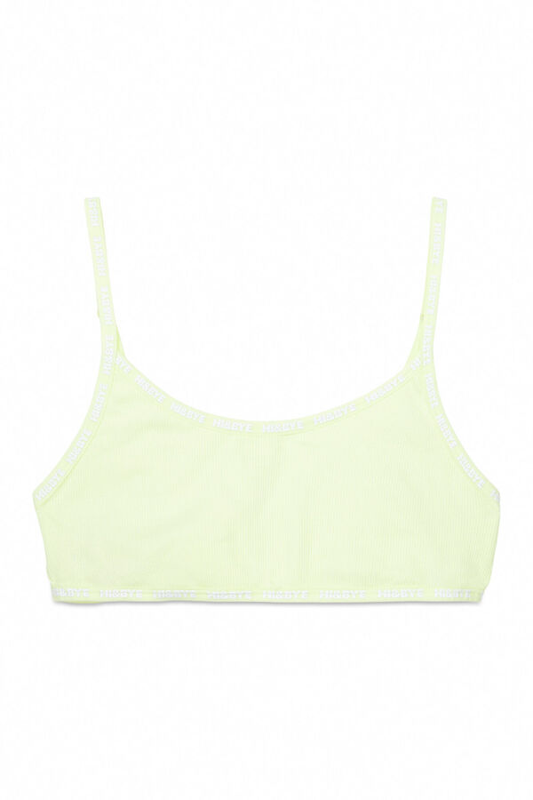 HI&BYE Top de soutien de algod&atilde;o com copas remov&iacute;veis em amarelo estampado