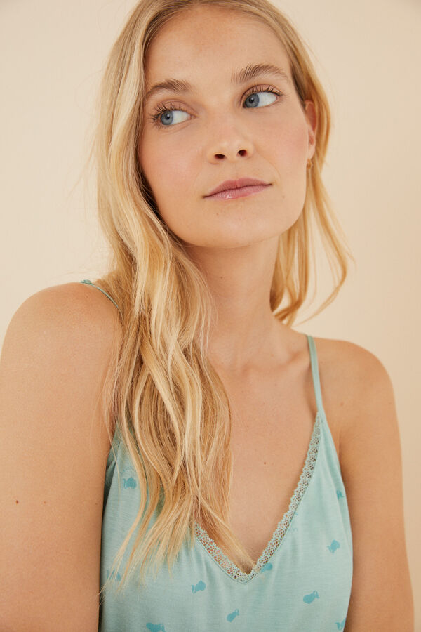 Women'secret Pijama corto tirantes La Vecina Rubia verde