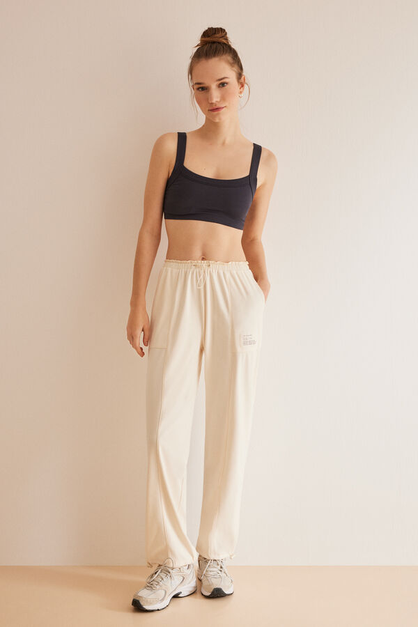 Women'secret Top seamless canelado cinzento cinzento