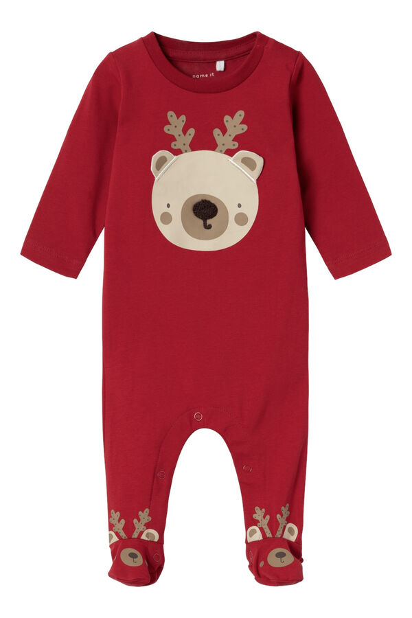 Name it Body neutro de urso de Natal para beb&ecirc; vermelho