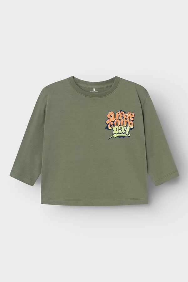 Name it T-shirt de menino 'Super bom dia' verde