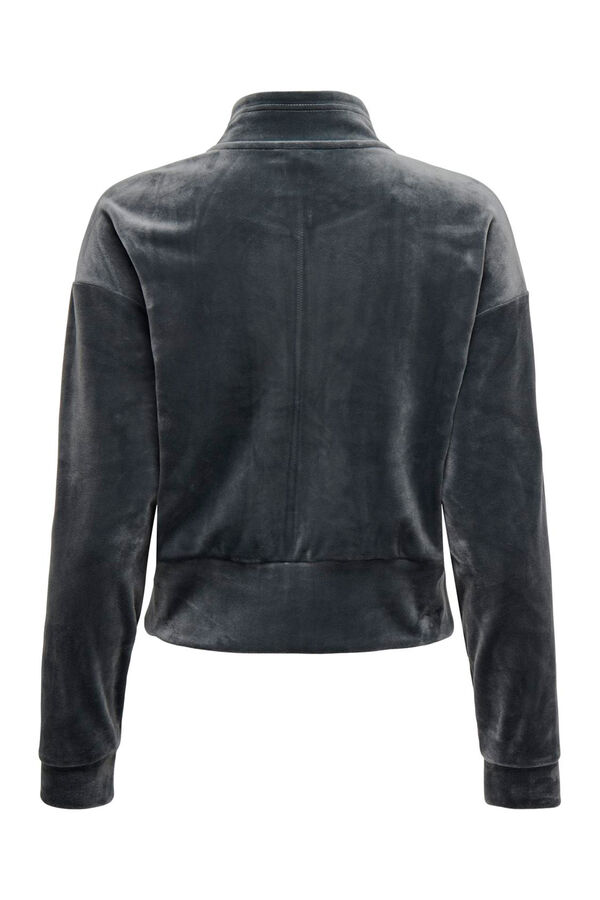Only Play Sudadera cuello alto terciopelo gris