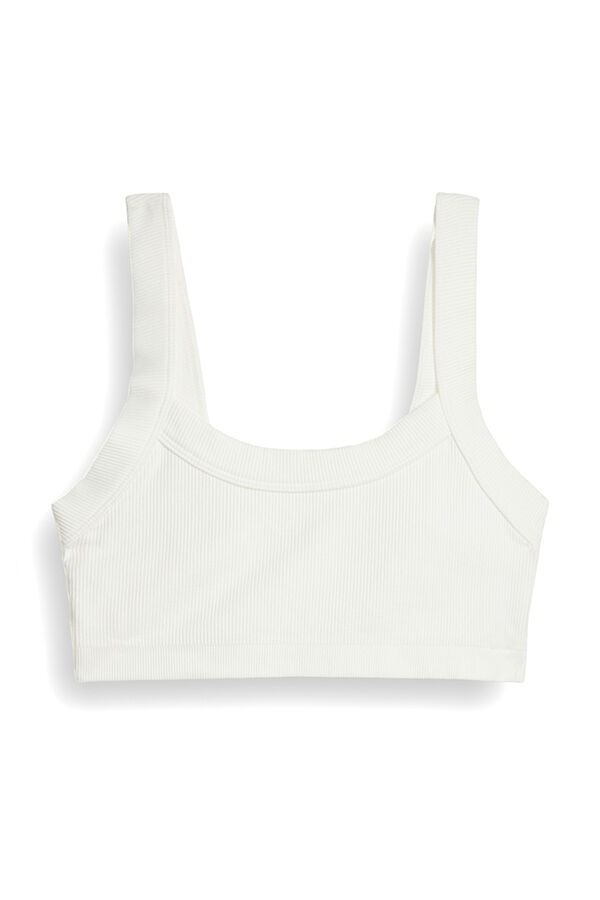 Women'secret Top seamless canal&eacute; blanco marfil