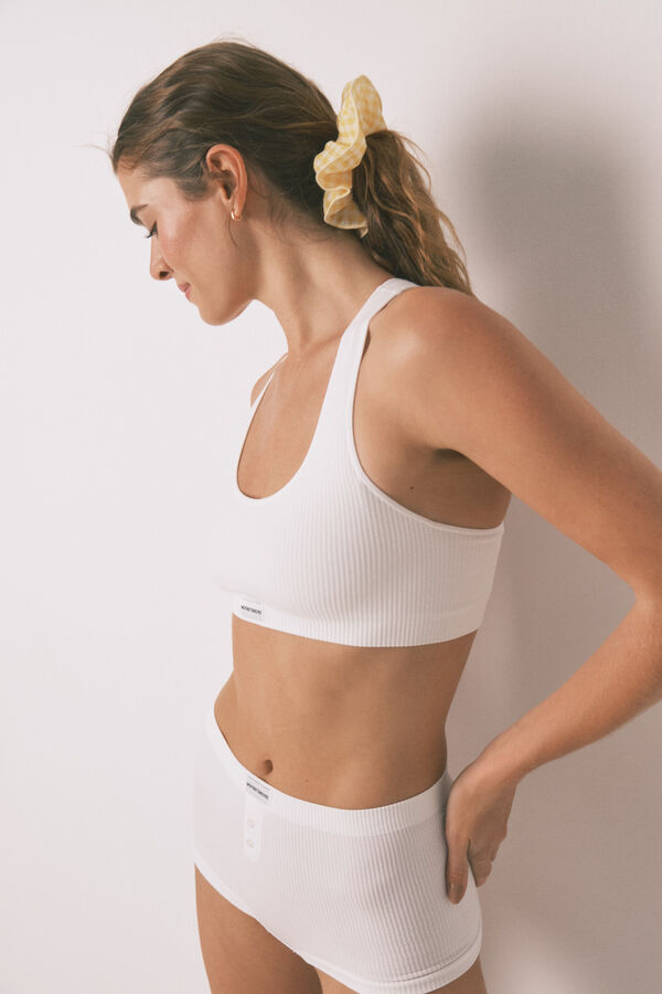 Women'secret Boxer sin costuras blanco blanco