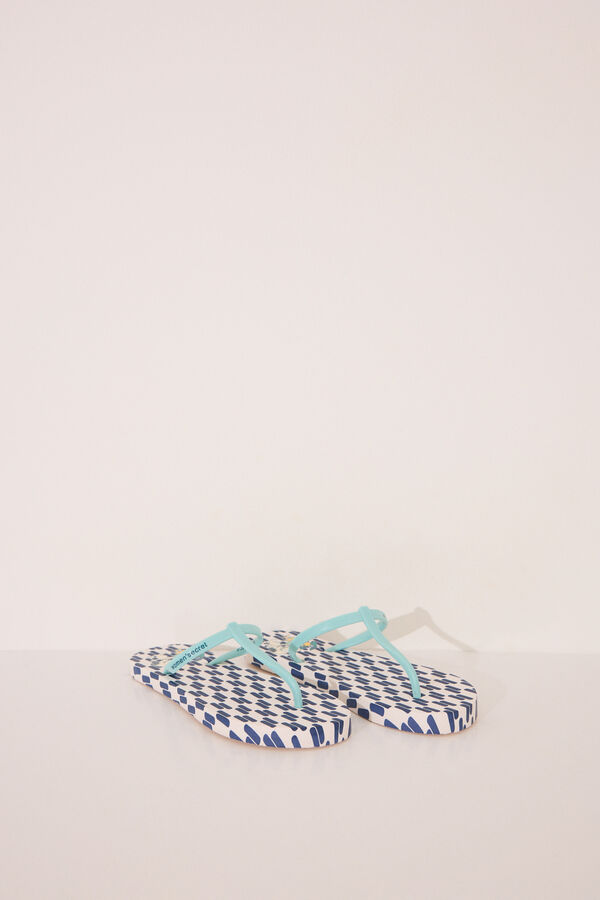 Women'secret Chinelos com estampa geométrica do Snoopy azul