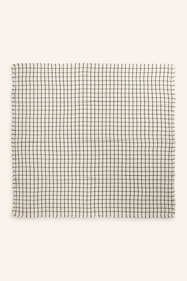 Calma House Mantel de muselina a cuadros crudo Piazze amarillo