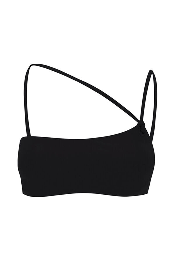 Women'secret Top bikini asim&eacute;trico negro negro