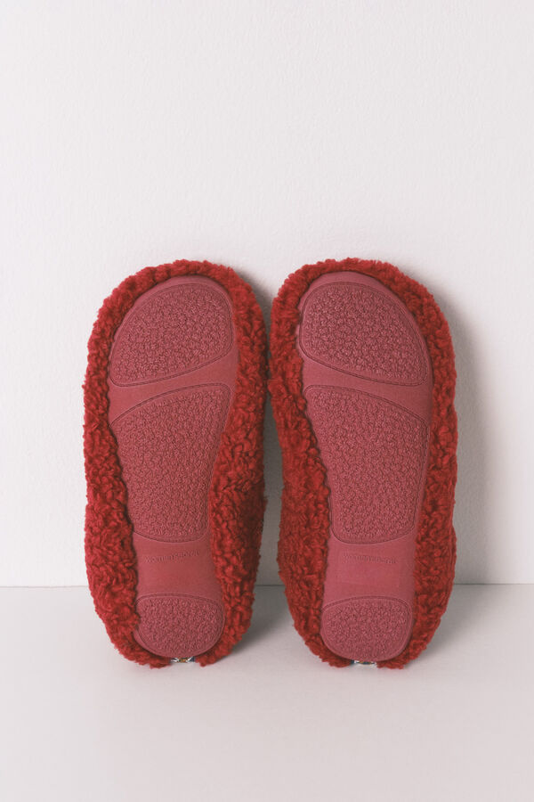 Women'secret Zapatillas casa borreguito rojo rojo