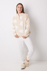 Women'secret Pijama polar comprido com ursos jacquard cru