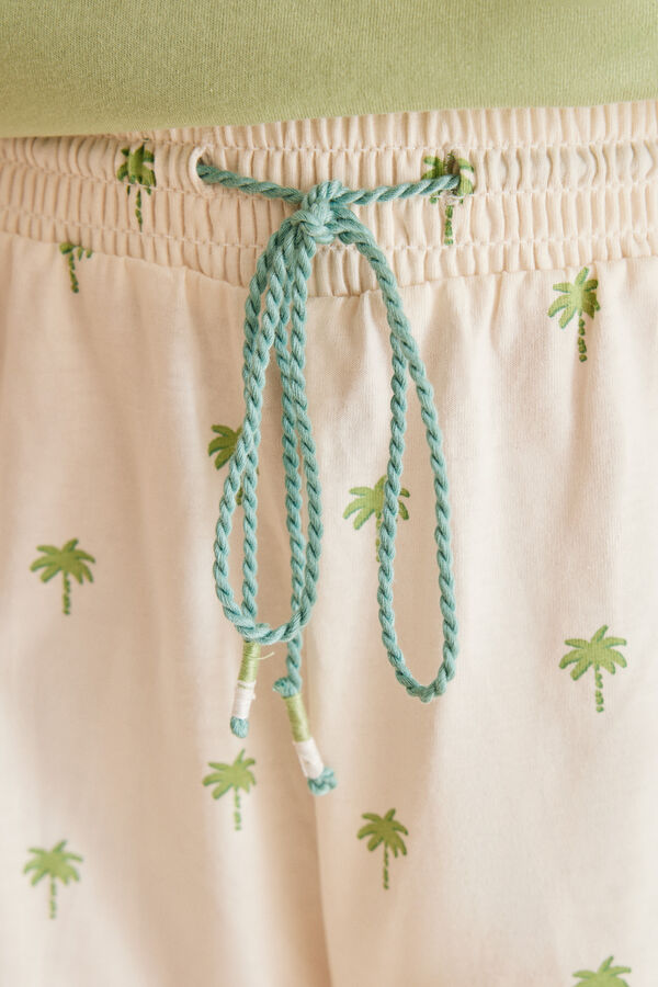 Women'secret Pijama curto 100% algod&atilde;o Stitch  verde
