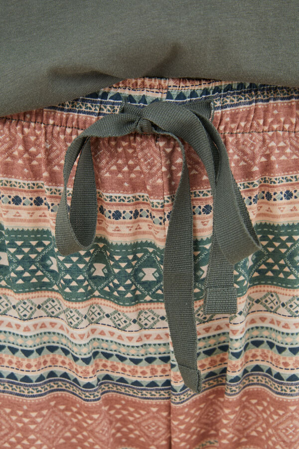 Women'secret Pijama 100% algod&oacute;n Snoopy verde verde