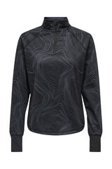 Only Play Camiseta t&eacute;cnica de manga comprida com gola alta preto