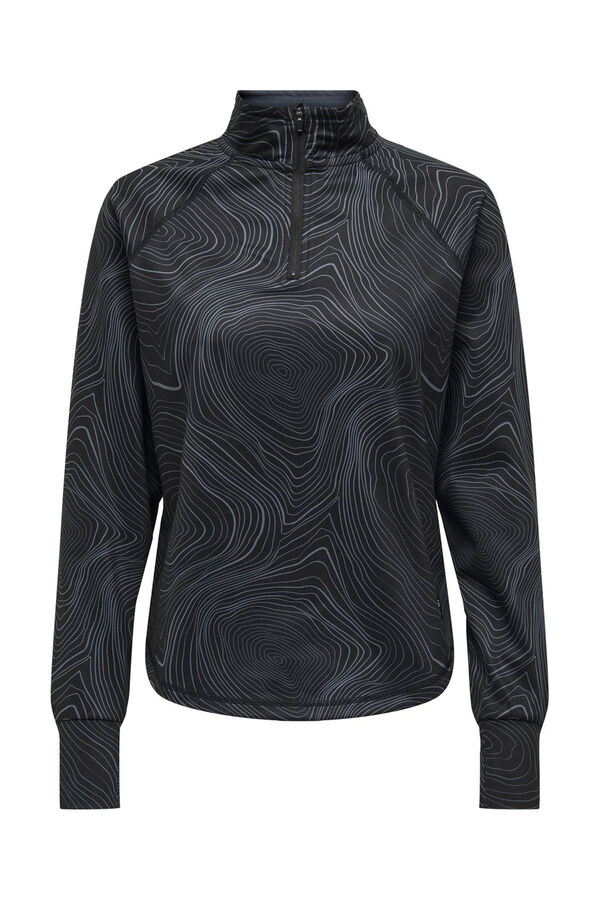 Only Play Camiseta t&eacute;cnica de manga comprida com gola alta preto