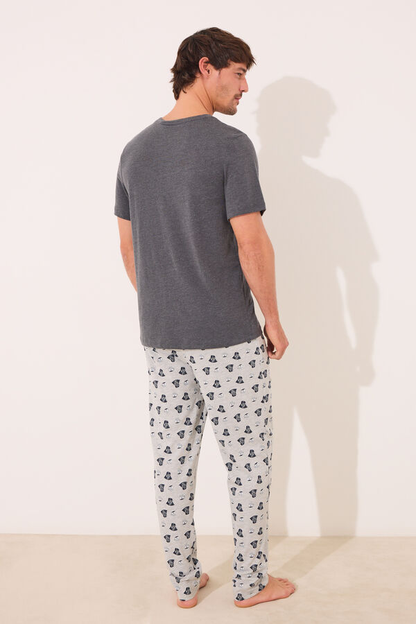Women'secret Pijama Star Wars masculino 100% algod&atilde;o cinzento