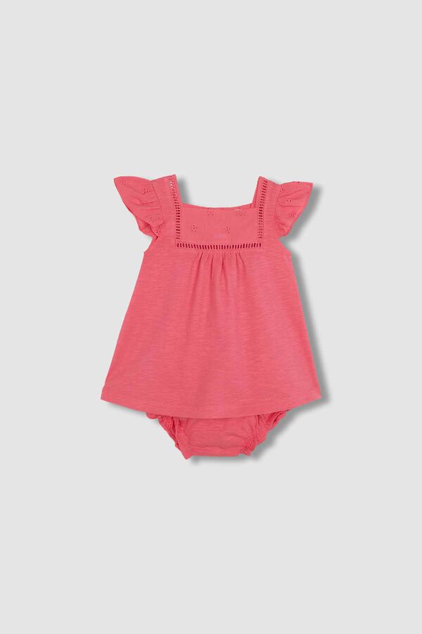 Gocco Vestido con volantes rosa coral