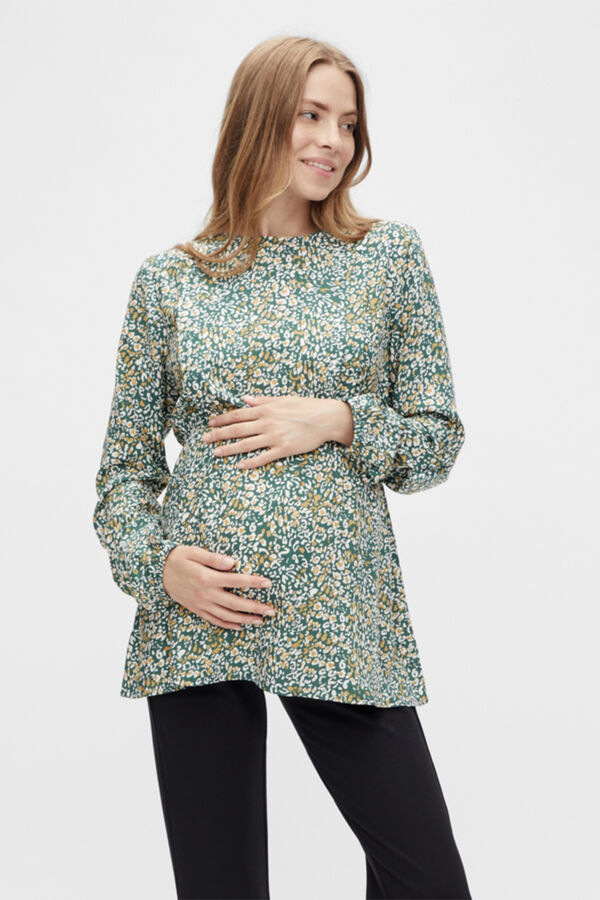 Mamalicious Top de mulher manga comprida dupla fun&ccedil;&atilde;o verde