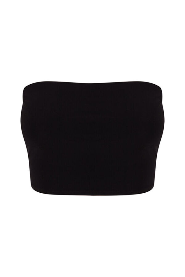 Women'secret Crop top bikini bandeau negro negro