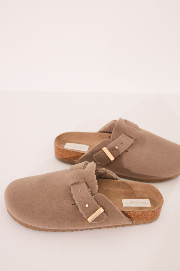 Women'secret Chinelos de quarto tamancos bege cru