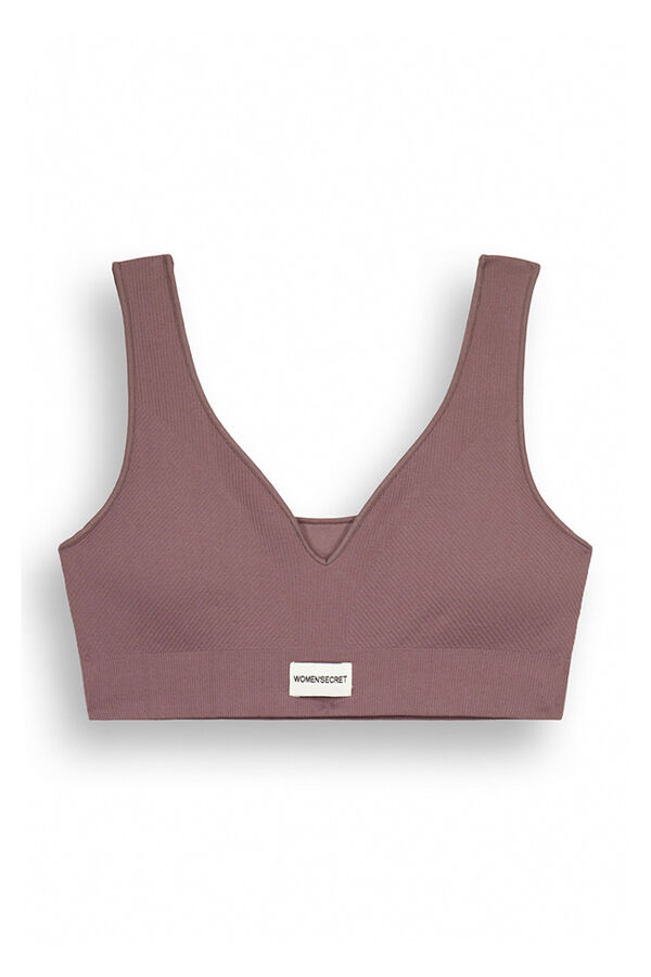 Women'secret Crop top canal&eacute; morado seamless morado/lila